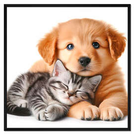 Gerahmter Kunstdruck Zwei unzertrennliche Freunde I