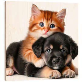 Trätavla Two inseparable friends II - nobelart