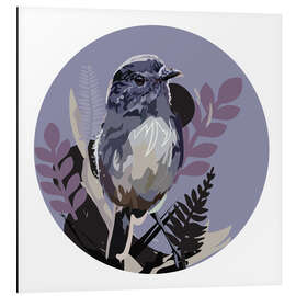 Obraz na aluminium Robin small bird on Circle background