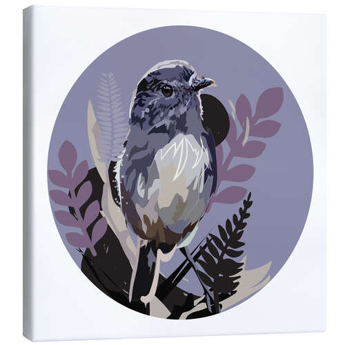 Lienzo Robin small bird on Circle background