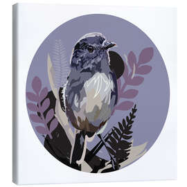 Lienzo Robin small bird on Circle background