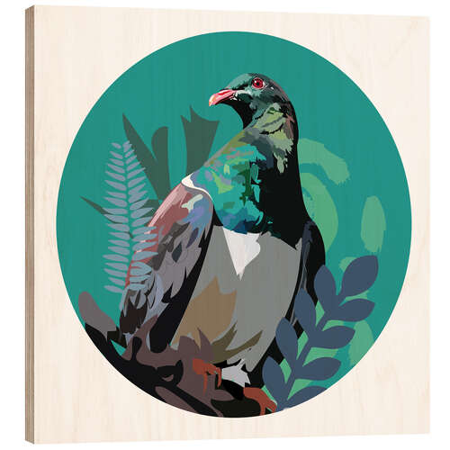 Print på træ Wood Pigeon