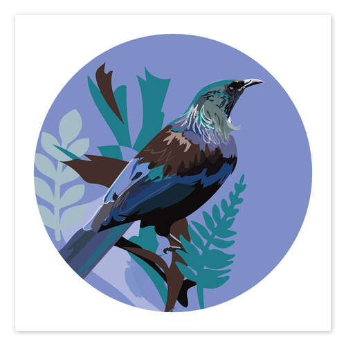 Poster Tui on Blue Circle