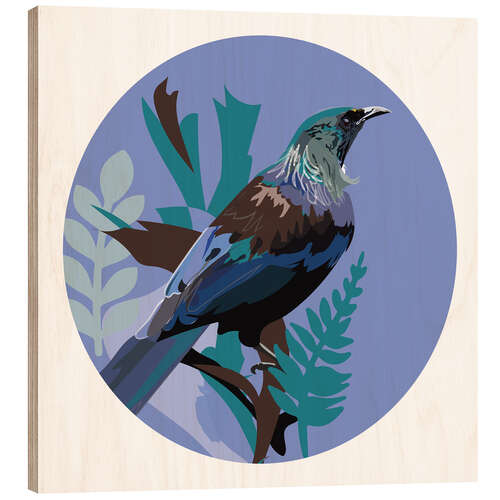 Obraz na drewnie Tui on Blue Circle