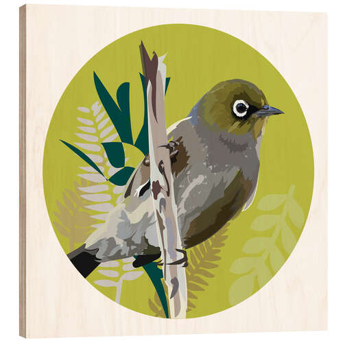 Obraz na drewnie Waxeye On Green Circle