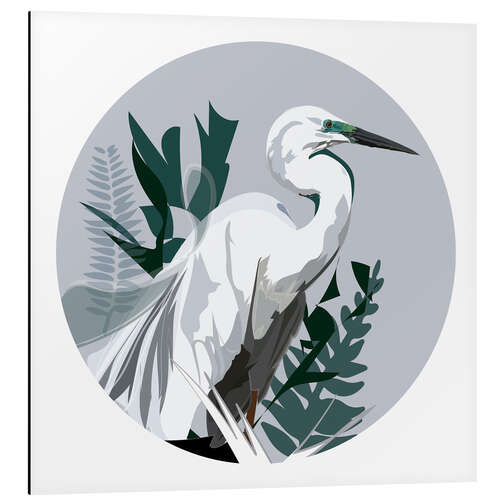 Cuadro de aluminio Heron on Silver Background