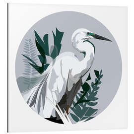 Cuadro de aluminio Heron on Silver Background