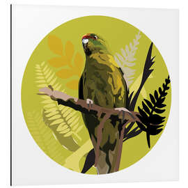 Obraz na aluminium Parakeet on Green circle