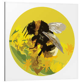 Obraz na aluminium Bumblebee on Yellow Circle