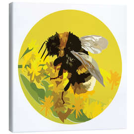 Lienzo Bumblebee on Yellow Circle