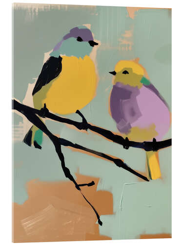 Acrylglasbild Fauvistische Vogel-Hochzeit