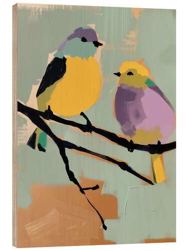 Cuadro de madera Fauvist Bird Wedding