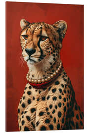 Quadro em acrílico Cheetah with pearl necklace