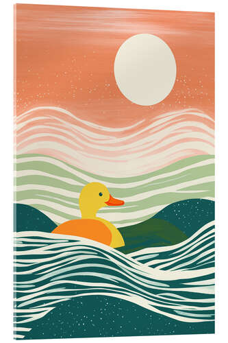 Acrylglasbild Badeente auf Seereise