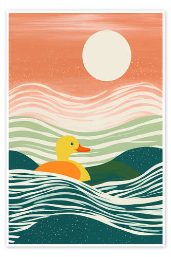 Poster Rubber duck on a sea voyage