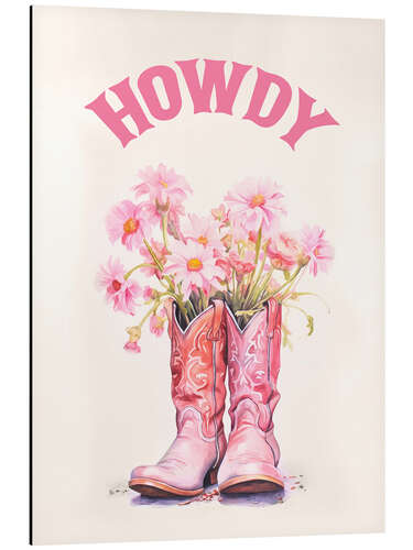 Tableau en aluminium Western Boots Howdy