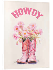 Tableau en aluminium Western Boots Howdy - Andrea Haase