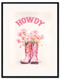Gerahmter Kunstdruck Western Boots Howdy