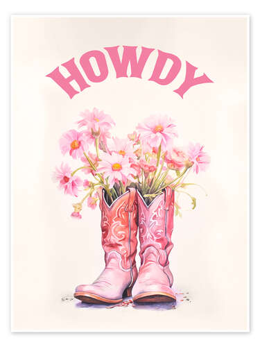 Póster Western Boots Howdy