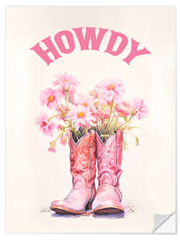 Wandsticker Western Boots Howdy