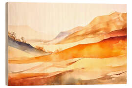 Holzbild Aquarell Landschaft Abstrakt I - Andrea Haase