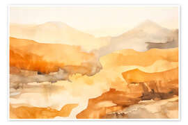 Poster Aquarell Landschaft Abstrakt II