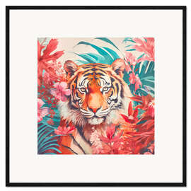 Gerahmter Kunstdruck Dschungelparadies des Tigers