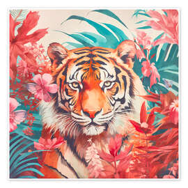 Wandbild Dschungelparadies des Tigers - Andrea Haase