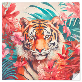 Wandsticker Dschungelparadies des Tigers