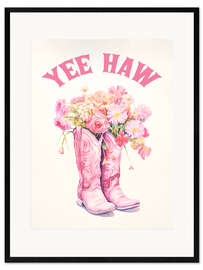 Gerahmter Kunstdruck Western Boots Yee Haw