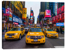 Tableau sur toile Broadway Taxis - Assaf Frank