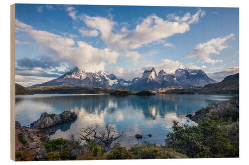 Holzbild Torres del Paine in Patagonien