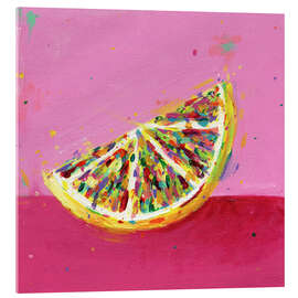 Stampa su vetro acrilico Lemon Slice on pink