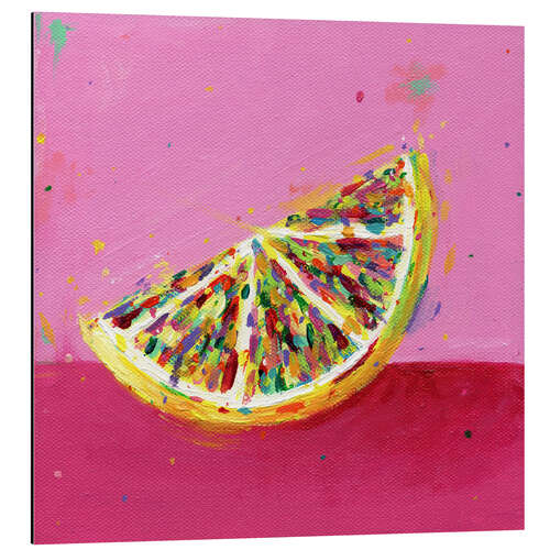 Quadro em alumínio Lemon Slice on pink