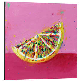 Quadro em alumínio Lemon Slice on pink