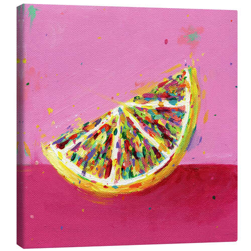 Stampa su tela Lemon Slice on pink