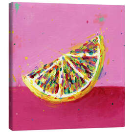 Stampa su tela Lemon Slice on pink - Dawn Underwood