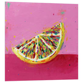 Cuadro de PVC Lemon Slice on pink - Dawn Underwood