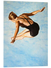 Quadro em acrílico High Diver with Black Swimsuit