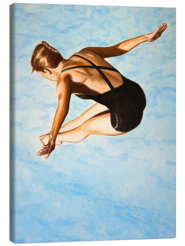 Canvas print High Diver with Black Swimsuit