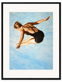 Impression artistique encadrée High Diver with Black Swimsuit