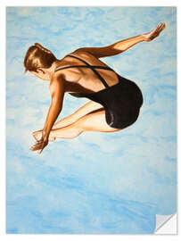 Självhäftande poster High Diver with Black Swimsuit