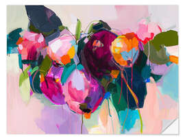 Muursticker Abstract Peonies