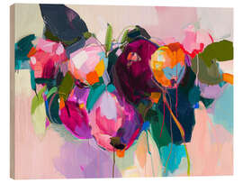 Tableau en bois Abstract Peonies