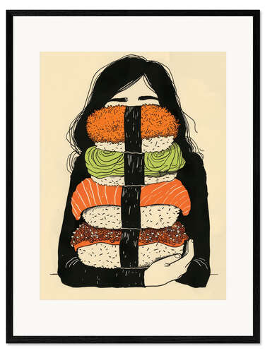 Plakat artystyczny premium w ramie Sushi Hug