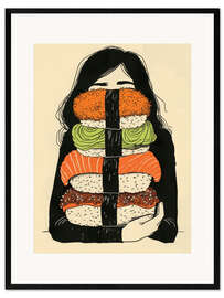 Plakat artystyczny premium w ramie Sushi Hug