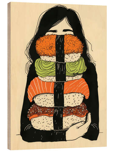 Trätavla Sushi Hug