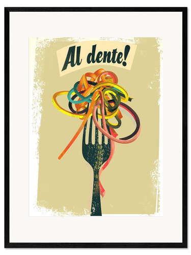 Ingelijste kunstdruk Rainbow spaghetti, al dente!
