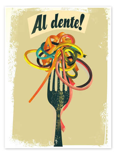 Poster Rainbow spaghetti, al dente!