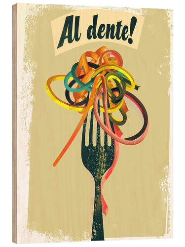 Tableau en bois Rainbow spaghetti, al dente!